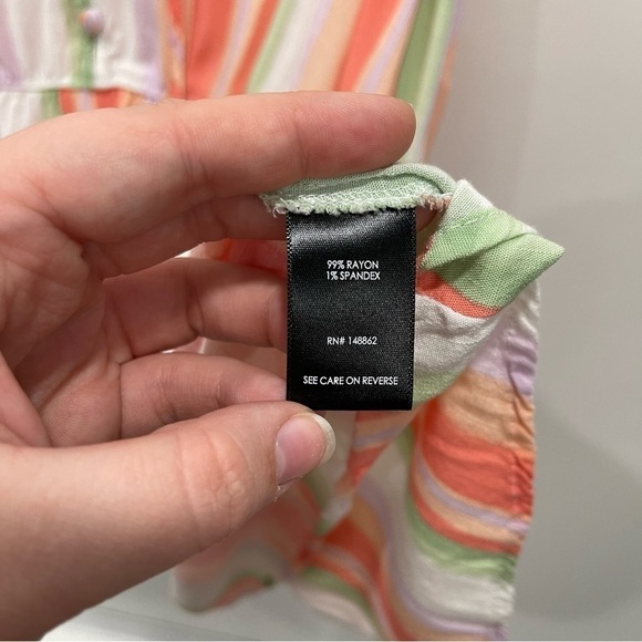 Torrid Tiered Tank Top Colorful Stripe Button Front Size 5X - Picture 6 of 9